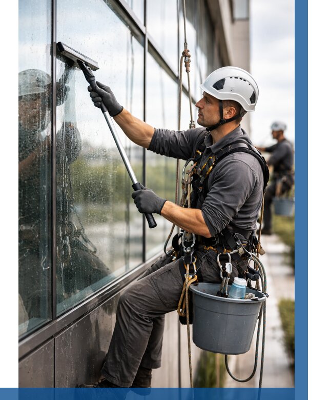 Мойка стеклянных фасадов в Бугуруслане от 204 р. | ВЫСОТНИК-Бгр
