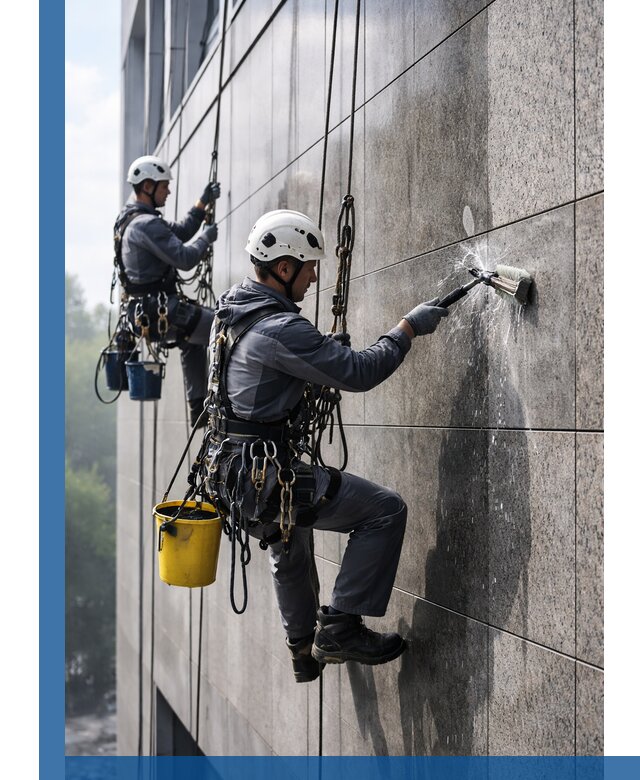 Профессиональная мойка фасада из керамогранита в Бугуруслане