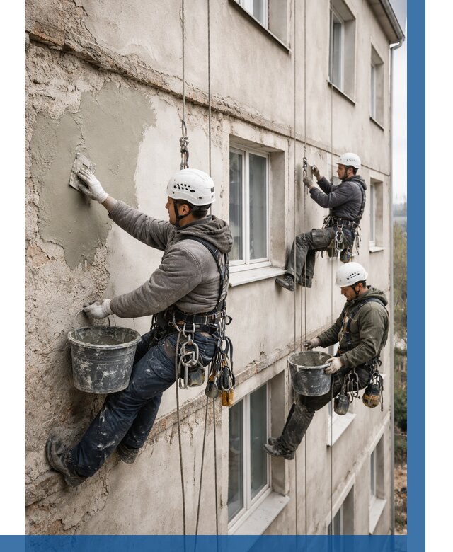 Ремонт штукатурного фасада в Бугуруслане от 764 р. под ключ | ВЫСОТНИК-Бгр