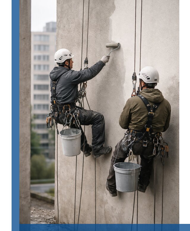 Покраска фасадов высотными альпинистами в Бугуруслане с гарантией