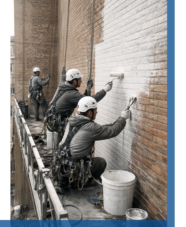 Покраска кирпичного фасада в Бугуруслане от 357 р. | ВЫСОТНИК-Бгр