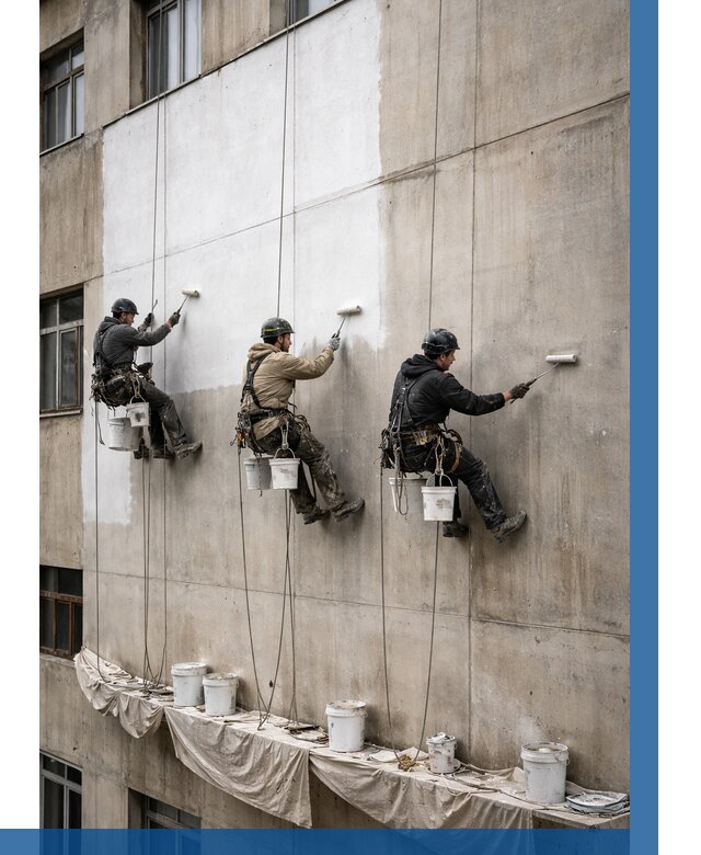 Покраска бетонного фасада в Бугуруслане от 357 р за м2 | ВЫСОТНИК-Бгр