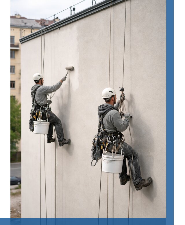 Покраска оштукатуренного фасада в Бугуруслане от 326 р. | ВЫСОТНИК-Бгр