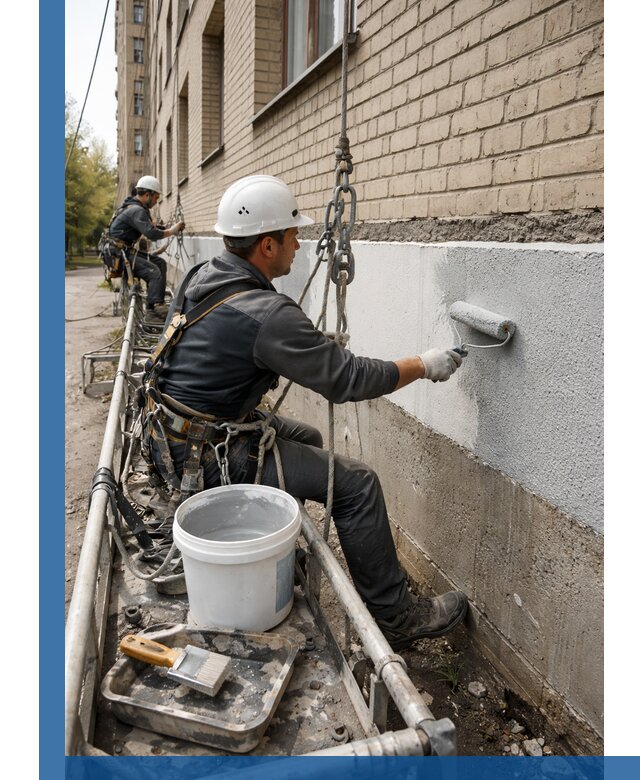 Окраска цоколя здания в Бугуруслане профессионально и надежно