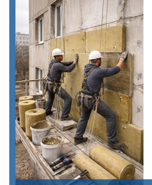 Утепление фасада минватой в Бугуруслане под ключ с гарантией