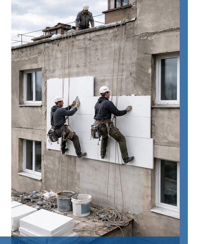 Утепление фасада пенополистиролом в Бугуруслане от 1834 р. | ВЫСОТНИК-Бгр