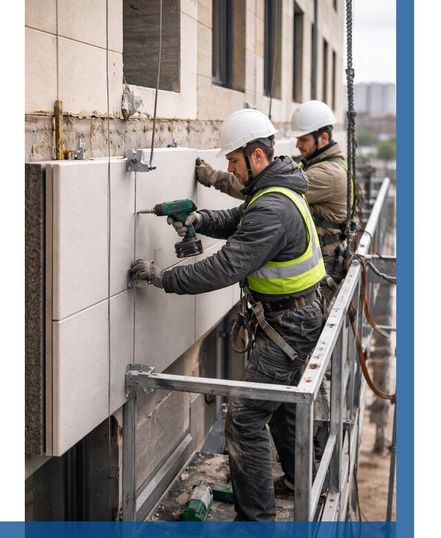 Монтаж фасадных термопанелей в Бугуруслане от 1529 р. | ВЫСОТНИК-Бгр