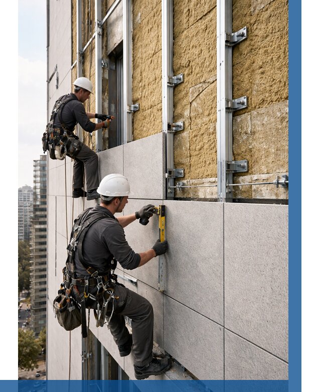 Монтаж вентилируемого фасада в Бугуруслане от 3567 р. | ВЫСОТНИК-Бгр