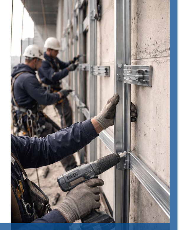 Монтаж подсистемы вентфасада в Бугуруслане от 866 р. | ВЫСОТНИК-Бгр