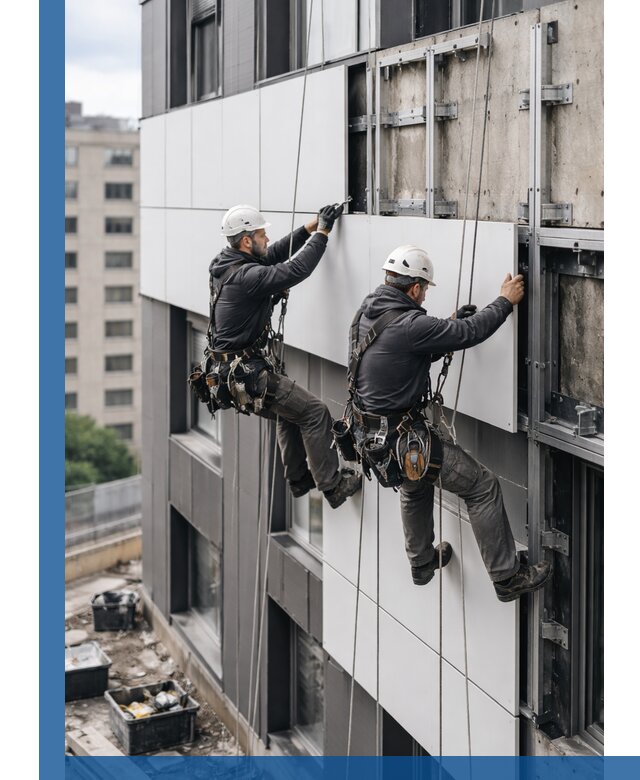 Монтаж композитных панелей фасада в Бугуруслане под ключ