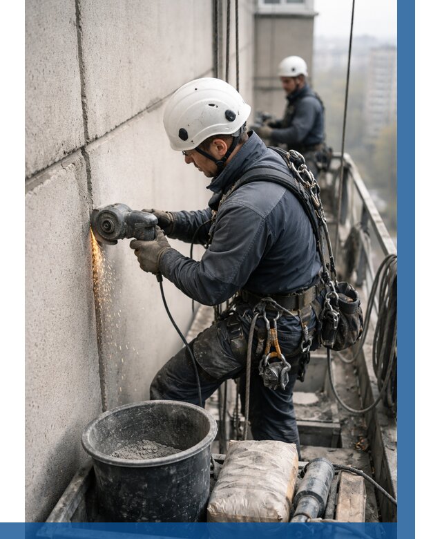 Штробление межпанельных швов в Бугуруслане от 1223 р. | ВЫСОТНИК-Бгр