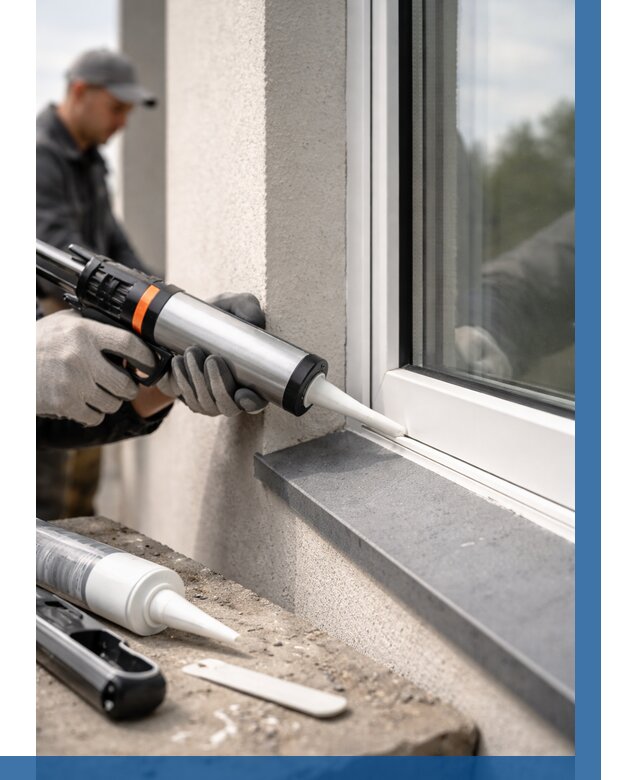 Герметизация монтажных швов окон в Бугуруслане от 662 р. | ВЫСОТНИК-Бгр