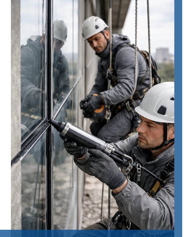 Герметизация витражных швов в Бугуруслане от 662 р. | ВЫСОТНИК-Бгр