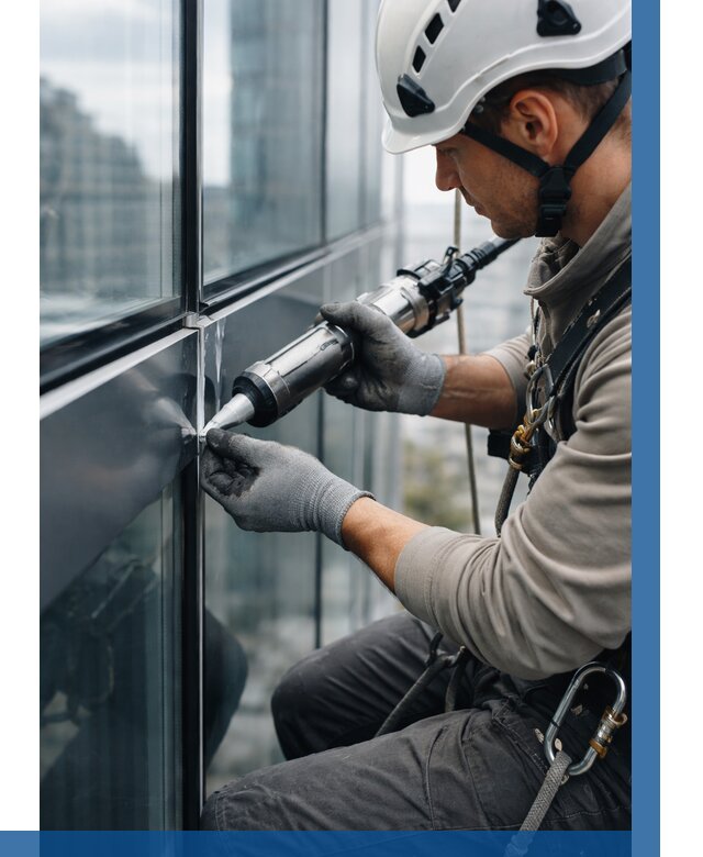 Герметизация стыков витража в Бугуруслане от 1223 р. | ВЫСОТНИК-Бгр