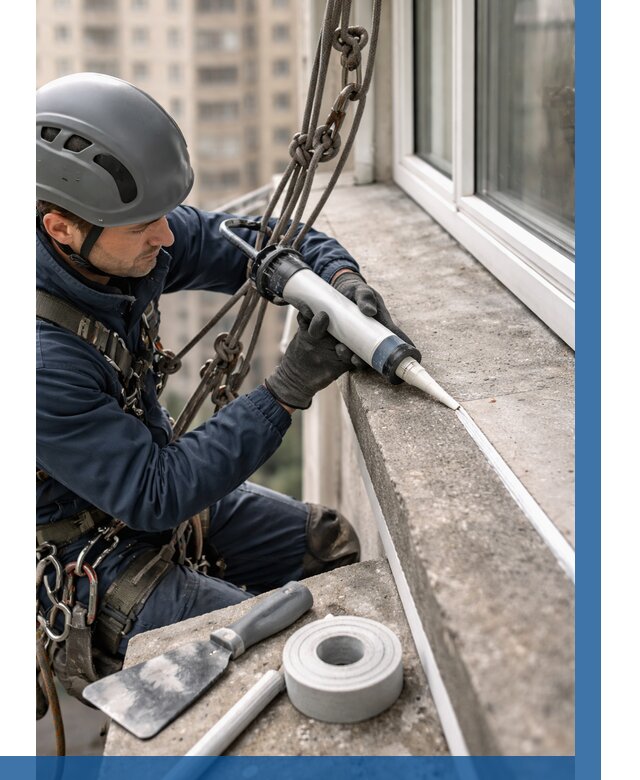 Герметизация балконного козырька в Бугуруслане от 4586 р. | ВЫСОТНИК-Бгр