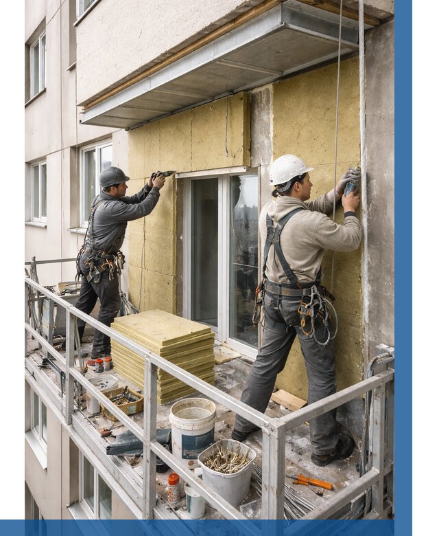 Утепление балкона снаружи в Бугуруслане от 1630 р. под ключ ВЫСОТНИК-Бгр