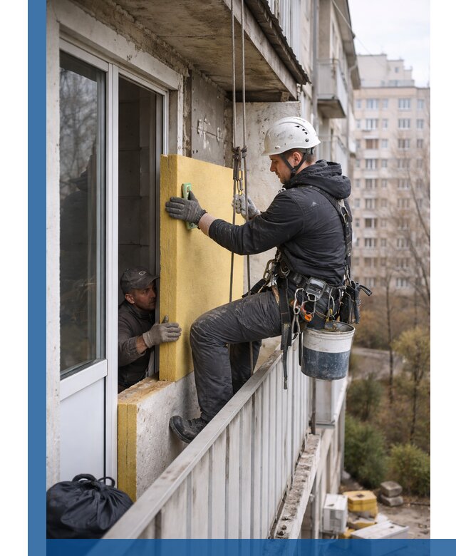 Профессиональное утепление балкона снаружи в Бугуруслане под ключ