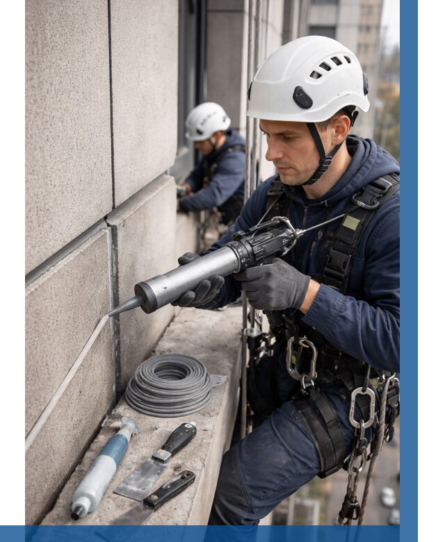 Герметизация деформационных швов фасада в Бугуруслане от 713 | ВЫСОТНИК-Бгр