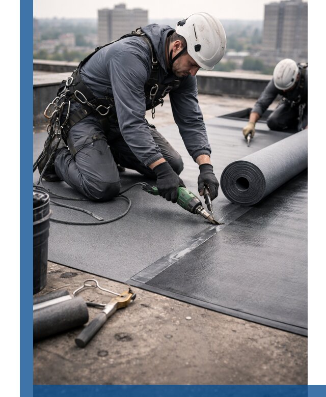 Ремонт мягкой кровли в Бугуруслане с выездом промальпинистов