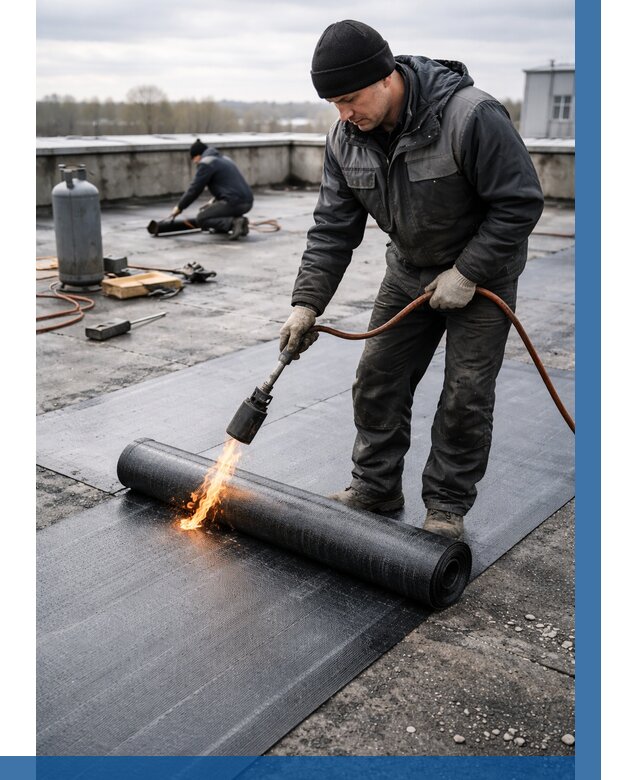 Ремонт наплавляемой кровли в Бугуруслане от 713 р. | ВЫСОТНИК-Бгр