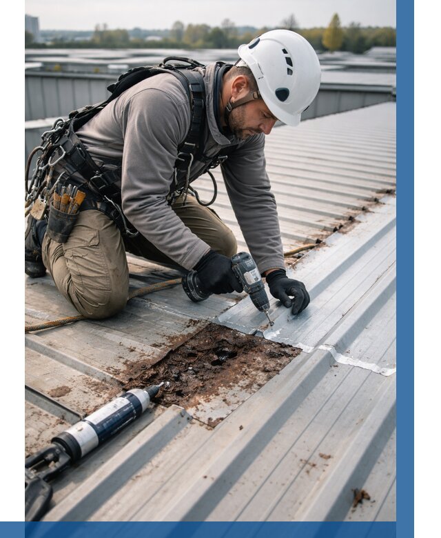 Ремонт профнастила на кровле в Бугуруслане от 713 р. | ВЫСОТНИК-Бгр