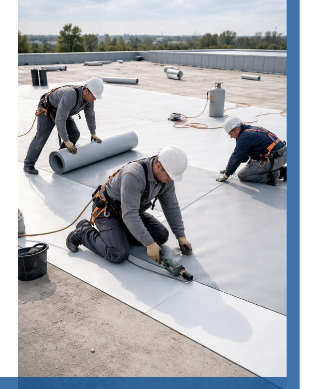 Монтаж мембранной кровли под ключ в Бугуруслане от 1223 р. | ВЫСОТНИК-Бгр