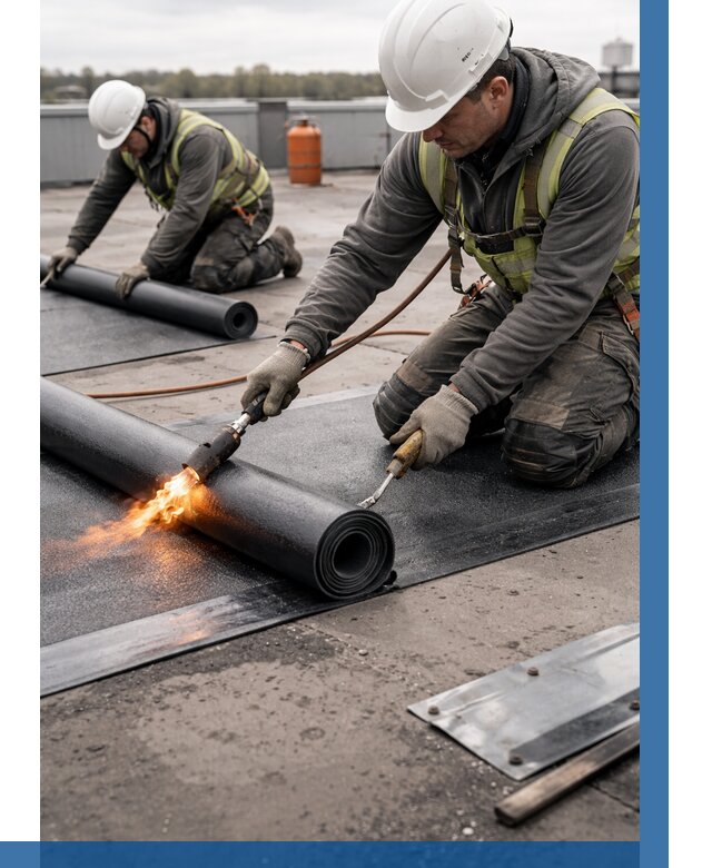 Монтаж наплавляемой кровли в Бугуруслане от 866 р. — ВЫСОТНИК-Бгр