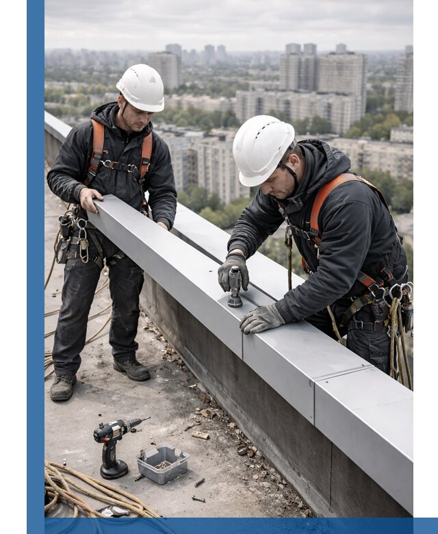 Монтаж парапетных крышек и ограждений кровли в Бугуруслане