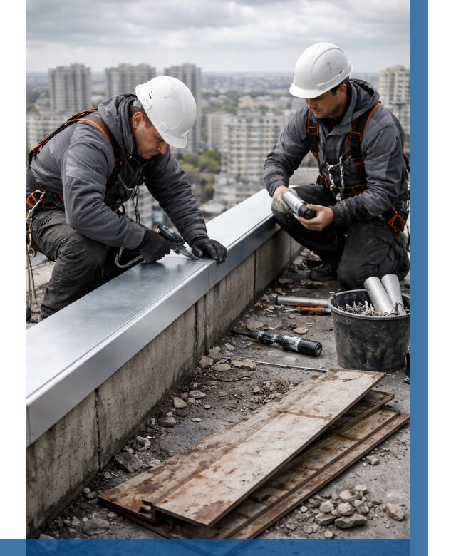 Замена парапетных крышек под ключ в Бугуруслане от 1223 р. | ВЫСОТНИК-Бгр