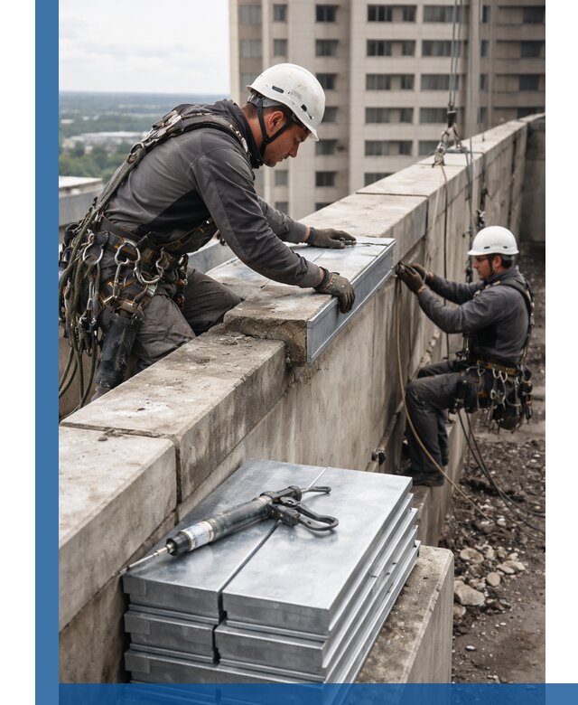 Замена парапетных крышек и установка новых в Бугуруслане