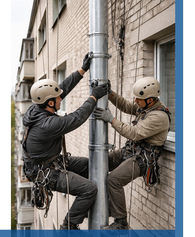 Замена водосточных труб в Бугуруслане от 6624 р. | ВЫСОТНИК-Бгр