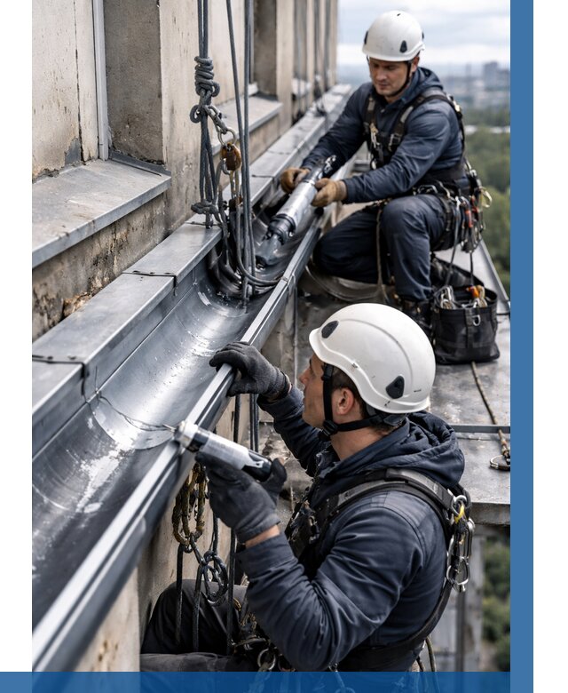 Ремонт водосточных желобов в Бугуруслане от 6624 р. | ВЫСОТНИК-Бгр