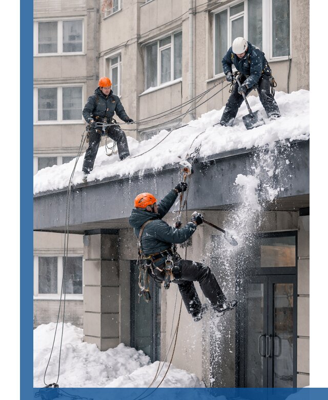 Безопасная очистка навесов от снега в Бугуруслане круглогодично