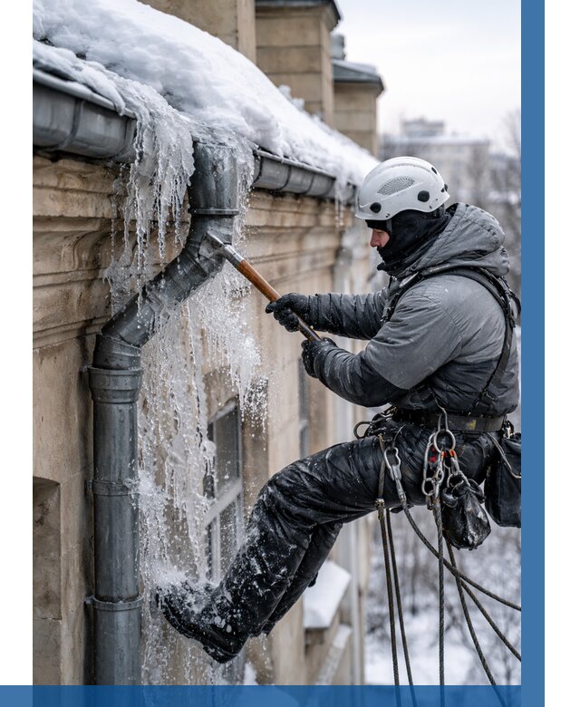 Очистка водостоков от льда в Бугуруслане от 3567 р. | ВЫСОТНИК-Бгр