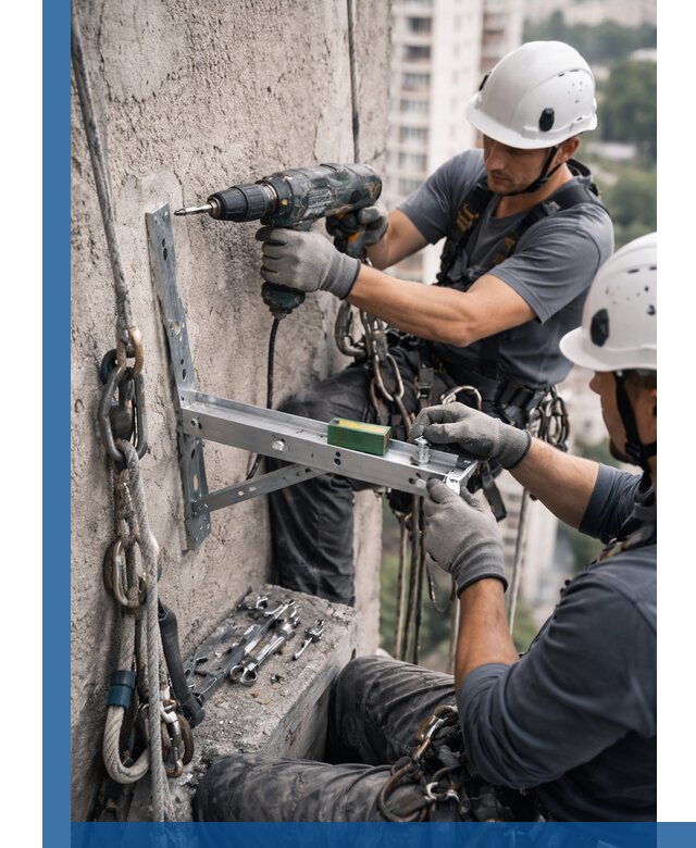 Установка кронштейнов кондиционера и крепежа в Бугуруслане