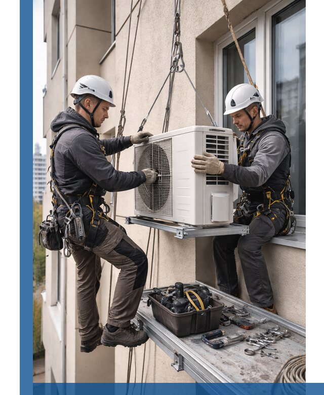 Перенос внешнего блока кондиционера в Бугуруслане с монтажом и крепежом