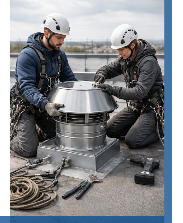 Установка дефлекторов на кровле в Бугуруслане от 4586 р. | ВЫСОТНИК-Бгр