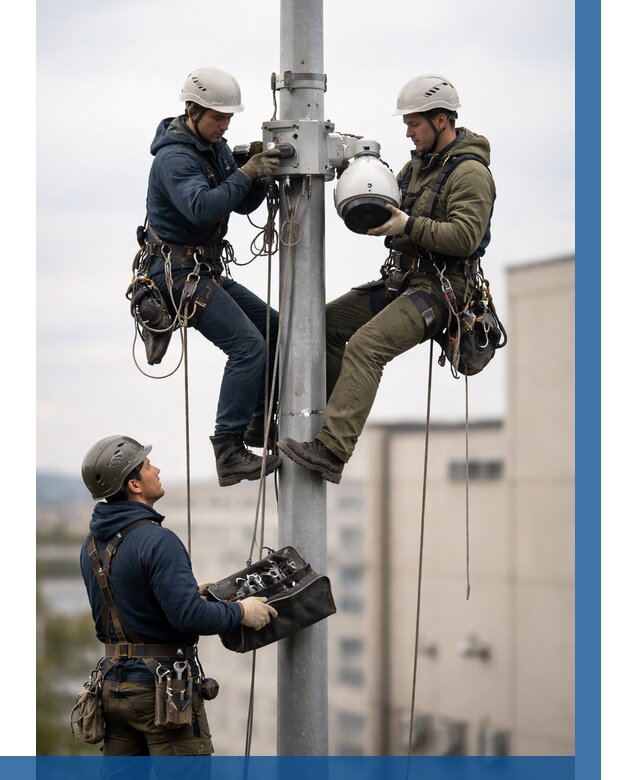 Установка видеокамер на мачте в Бугуруслане от 8662 р. | ВЫСОТНИК-Бгр