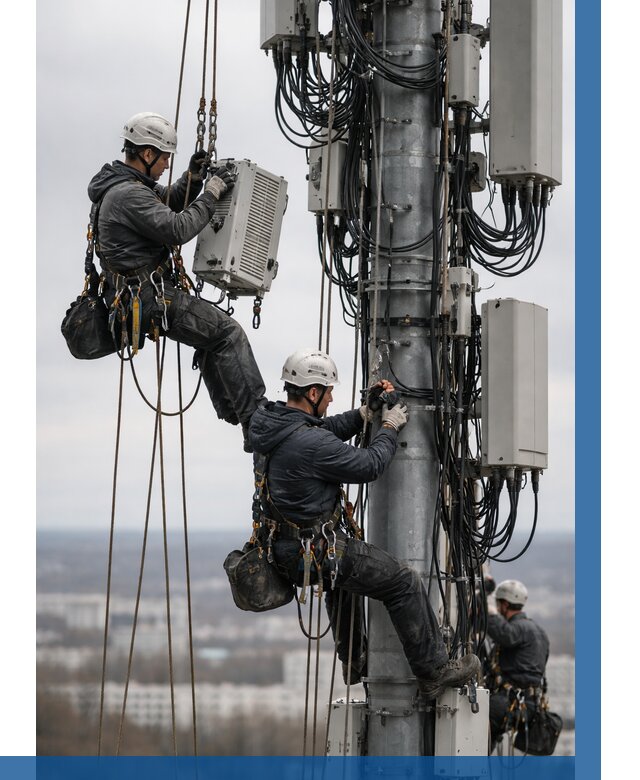 Монтаж оборудования связи на мачте в Бугуруслане от 7643 р. | ВЫСОТНИК-Бгр