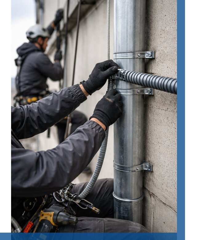 Монтаж гофры для кабеля в Бугуруслане от 306 р. | ВЫСОТНИК-Бгр