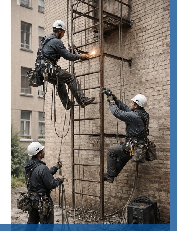 Ремонт пожарной лестницы в Бугуруслане от 7643 р. | ВЫСОТНИК-Бгр