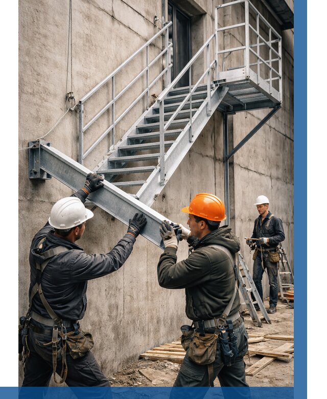 Монтаж металлических лестниц в Бугуруслане от 15285 р. | ВЫСОТНИК-Бгр