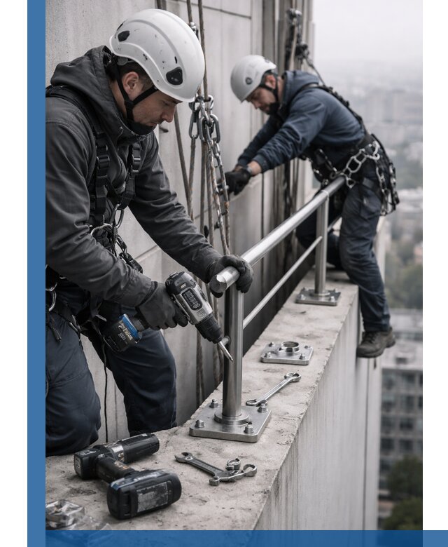 Монтаж перил на высоте в Бугуруслане для жилых и промобъектов