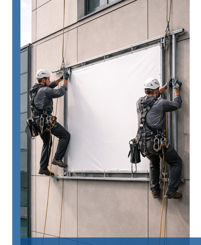 Монтаж наружной рекламной вывески в Бугуруслане под ключ