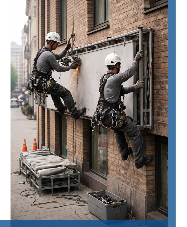 Демонтаж рекламной вывески в Бугуруслане от 6624 р. | ВЫСОТНИК-Бгр