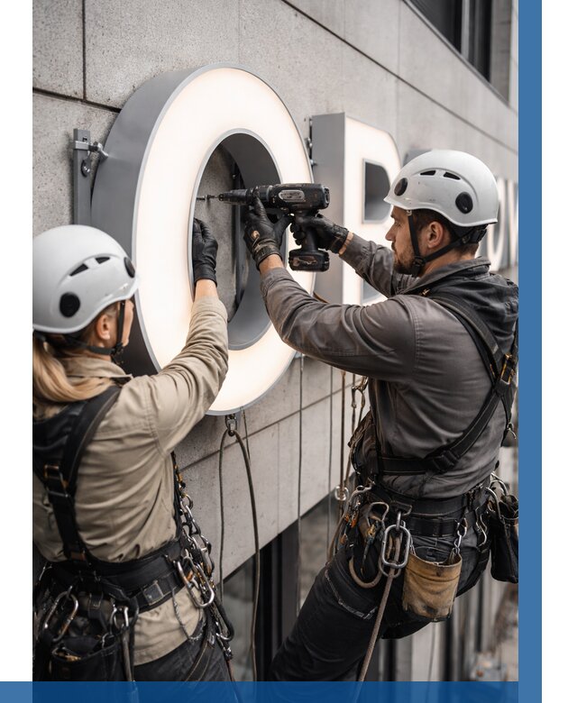 Монтаж световых букв в Бугуруслане от 3057 р. под ключ ВЫСОТНИК-Бгр