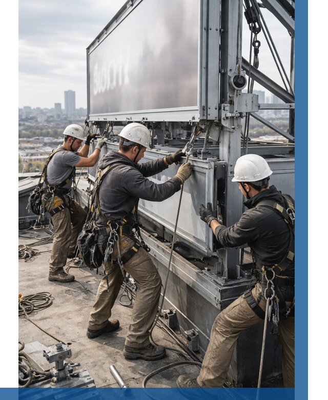 Монтаж крышной рекламной конструкции в Бугуруслане от 61140 р.|ВЫСОТНИК-Бгр