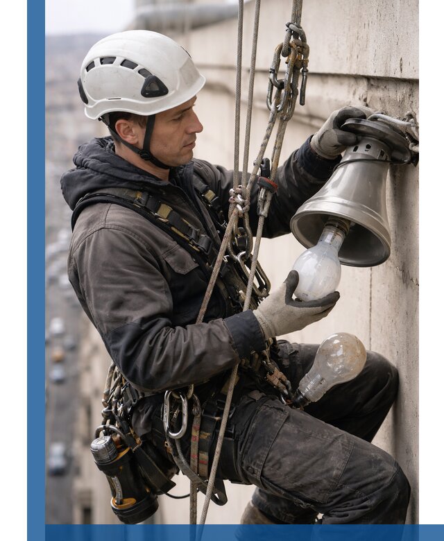 Замена ламп на высоте в Бугуруслане профессионально и быстро