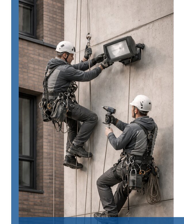 Профессиональный монтаж фасадных прожекторов в Бугуруслане под ключ