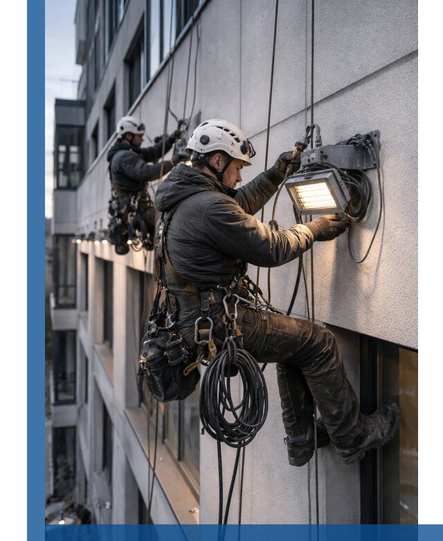 Монтаж фасадного освещения в Бугуруслане установка и подключение